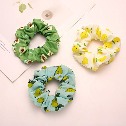 Greeny scrunchies - set of 3