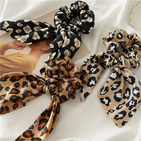 Leopard scrunchies - set of 3