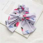 Strawberry love scrunchies with bow - set of 2